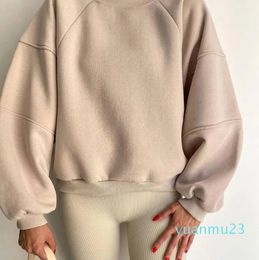 LU Women Pullover Fitness Autumn Sweater Outdoor Running Loose Womens Long Sleeve Sweatshirts WY