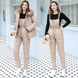 Women's Jumpsuits Rompers Jumpsuit Women Jacket Parka Outdoor Warm Suits One Piece Bodysuit Jumpsuit Pants Mom Overalls Two Piece Sets Autumn Winter T231202