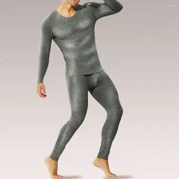 Men's Thermal Underwear Men Winter Warm Long Johns Shirt Fleece Lined Top &Bottom Suit Soft Base Layer Bottom Tops Set