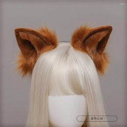 Party Supplies Faux Fur Wolf Ears Headband Realistic Furry Fluffy Animal Hair Hoop Lolita Anime Masquerade Cosplay Costume Accessories