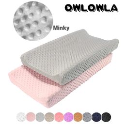 Changing Pads Covers Soft Reusable Changing Pad Cover Minky Dot Foldable Travel Baby Breathable Diaper Pad Sheets Cover 231201