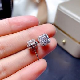 Stud Earrings Square 2ct Diamond Earring Real 925 Sterling Silver Jewellery Moissanite Engagement Wedding For Women Men268S