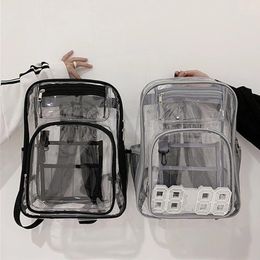 Backpack Transparent Women Waterproof Large Capacity PVC School Bag Men Fashion Travel Sports Backpacks Students Clear