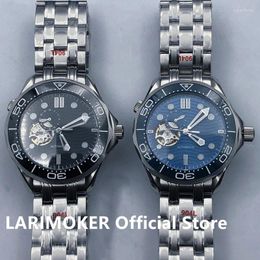 Wristwatches LARIMOKER 24 Jewel Blue/Black Dial 41MM NH39 Sapphire Glass For Man Polished Automatic Mechanical Stainless Steel Watches