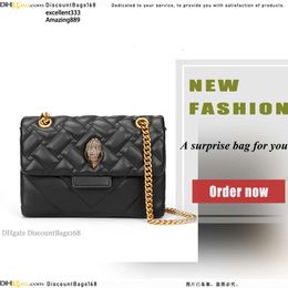 New Kurt Geiger Designer Bag Treasure-G Top Luxury Men's Bag Splice Gold Chain Metal Sign Stripes Messenger Genuine Leather Leather1