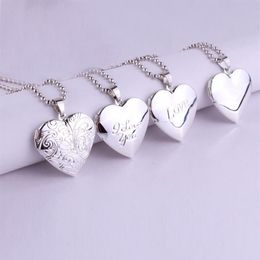 Valentine Lover Gift Animal Po Frames Can Open Locket Necklaces Heart Pendant Necklace Jewelry for Women Girlfriend Gift226p