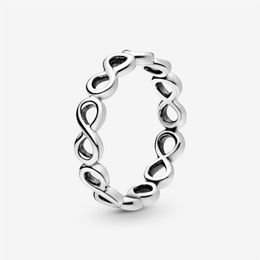 New Arrival 925 Sterling Silver Simple Infinity Band Ring For Women Wedding Rings Fashion Jewellery Accessories253A