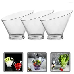 Bowls 2pcs Transparent Salad Ice Cream Clear Serving Bowl