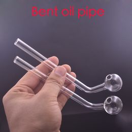 Wholesale smoking oil burner pipes Big thick Bent Clear Glass Collector Dab Tube pipe