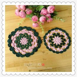 Table Mats Selling Beautiful Handmade Hook Needle Crochet Multicolour Round Pad Rustic Cutout Knitted Insulation Mat