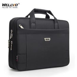 Briefcases Men Casual Briefcase Male Waterproof Oxford Laptop Bags Business Travel Handbag Documents Storage Bag Solid Shoulder XA239k