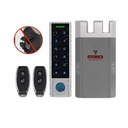 Door Locks Electronic Fingerprint Smart Lock Kit Antitheft Invisible Digital With Remote Controller Waterproof Keypad 231202