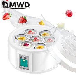 Yogurt Makers DMWD 1.5L Automatic Yogurt Maker with 7 Jars Multifunction DIY Tool Stainless Steel liner Natto Rice Wine Pickle Yogurt Machine 231202