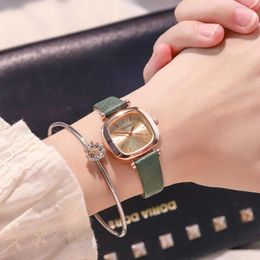 Wristwatches Rose Gold Watches For Ladies Luxury Watch Fashion Belt Waterproof Top Leather Strap