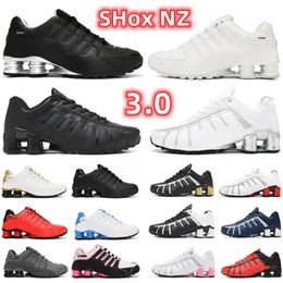 Дизайнерские мужские женские кроссовки SHOX NZ 3.0 тройной белый серебристый красный платиновый мужчины женские кроссовки спортивные кроссовки для бега на открытом воздухе бег трусцой ходьба 36-46