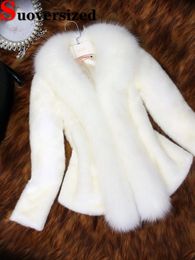 Womens Fur Faux Winter Thicken Warm Coats Imitation Mink Furry Jacket Elegant Slim Plush Jaqueta Fashion Women Short Chaquetas 231202