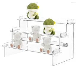 Storage Boxes Space-saving Acrylic Display Rack Versatile Figure Toy Organise Home Desktop With 3-layer For Food Room