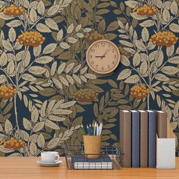 Wall Stickers Peel and Stick Wallpaper Boho Vintage Brown Contact Paper Retro Decor Leaf Floral Self Adhesive Removabl 231202