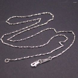 Chains Fine Pt950 Real Platinum 950 Chain Women's Solid 1mm Ingots Link Necklace 43cm Length/4.5g