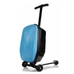 Suitcases Carrylove Adults Scooter Luggage Carry On Rolling Suitcase Lazy Trolley Bag With Wheels305e