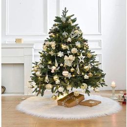 Christmas Decorations Party Ornaments 90CM White Plush Tree Skirt Year 2024 Home Room Faux Fur Carpet Navidad Noel