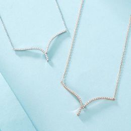 Chains YM2023 Nature White Diamonds Necklaces Solid 18K Gold 0.31ct Pendants For Birthday's Presents