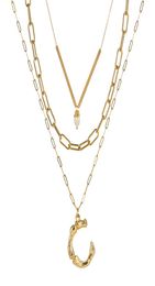 Wholedesigner necklace Jewellery pendant gold plated necklace 26 letters multi layers necklaces women choker with natural stone9471976