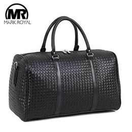 MARKROYAL Large Capacity PU Leather Travel Bag Multifunctional Waterproof Shoulder For Men Tote Luggage Duffle Bags Drop225j