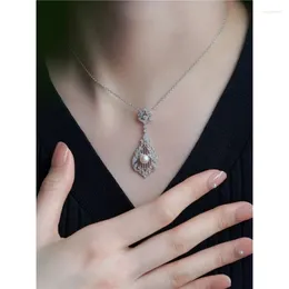 Pendant Necklaces 2023 Fashion Retro Lu Zhu Bian High Grade Medium Ancient Style Pearl Vintage Luxury Necklace Set With Chain For Women Gift