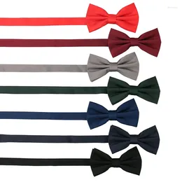 Bow Ties Tailor Smith Men's Double Layer Polyester Shirt Suit Tie Candy Color Red Green Black Blue Business For Accessory