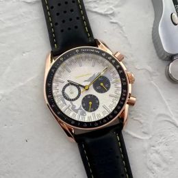 OMG Six needles Full Function Sapphire glass Wrist Watches Men Mens Watches All Dial Work Quartz Watch Luxury Brand Chronograph Clock Rubber Belt Fashion ABC