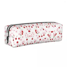 Cherry Dream Pencil Case Pink Kawaii Art School Cases Zipper Boy Girl Large Capacity Pouch Supplies