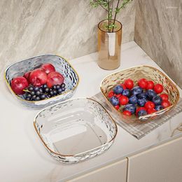 Plates Fruit Plate Living Room Household Transparent Plastic Storage Snack Kitchen Organiser And Container