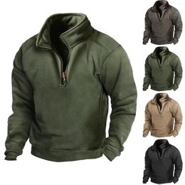 Men's Hoodies Zip Sweatshirt Polar Fleece Half Plain Sports Outdoor Fashion Top Unisex Sweatshirts For Adults Athletic