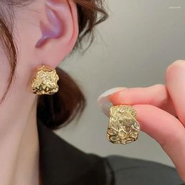 Hoop Earrings Elegant Round For Women Luxury Gold Color Fashion Korean Geometric Metal Vintage Ear Rings Trendy Jewelry Gifts