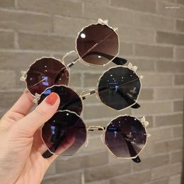 Sunglasses Fashion Children's Boys And Girls Anti-UV Sun Glasses Baby Cute Bow Little Girl Shell Metal Frame Eyewear