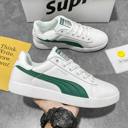 Dress Shoes Fashion White Green Skateboarding Shoes Men Women Comfort Leather Designer Sneakers Men Non-slip Sports Shoes Baskets Hommes 231202