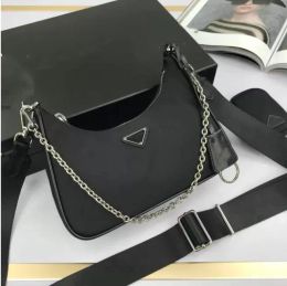 2023 NEW Black Nylon Shoulder Messenger bag for Women Handbag Hobo Designer With Mini Pocket Brand Female Crossbody