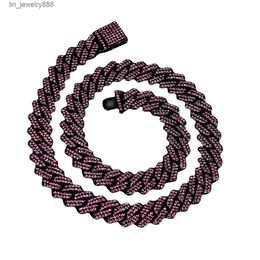 Wholesale 8mm 10 12 14 Hop Necklace Bracelet purple plate Iced Out Cuban Link Chain for men