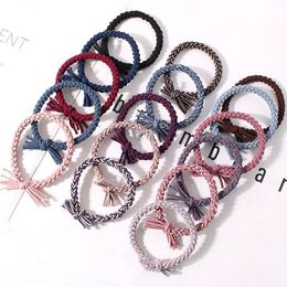 Rubber band hairband for women in South Korea, cute and simple headband, small and fresh personalized leather cover, woven new hair rope, tied hair