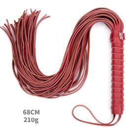 Whips Crops 68CM Genuine Leather Tassel Horse Whip With Handle Flogger Equestrian Whips Teaching Training Riding Whips 231202