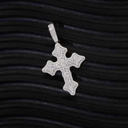 Rts Hip Hop Pendant 18k Gold 925 Solid Silver Vvs Moissanite Diamond Cross