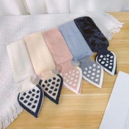 Scarves Women Plush Scarf Women's Winter Warm With Imitate Fur Cross Design Dot Print Soft Neck Gaiter For Autumn