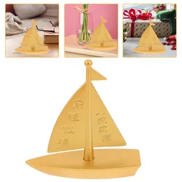 Garden Decorations Sailing Model Ornament Home Sailboat Decor Brass Crafts Decorative Creative The Gift