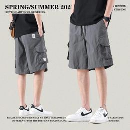 Men's Shorts Summer Cargo Japanese Vintage Pocket Casual Hip Hop Street Wear Loose Breathable Sports