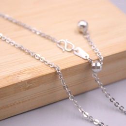 Chains Pure Platinum950 Chain For Women Adjust Ball 2mm Rolo Link Stamp 950 Necklace 45cm Length Jewelry Upscale Gift