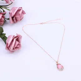 Pendant Necklaces Women Necklace Stylish Cartoon Personality Couple Tulip Flower (Rose Golden And Rosy)