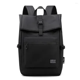 Backpack Black Men Trendy Trend Large-capacity Student Schoolbag Casual Nylon Waterproof Outdoor Sport Camping Back Pack Male