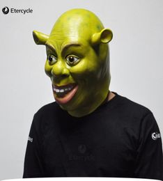 Green Shrek Latex Masks Movie Cosplay Prop Adult Animal Party Mask for Halloween5295370