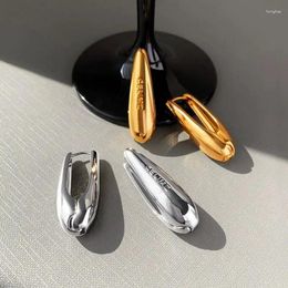 Hoop Earrings CE French Style Gold Droplet Fashion Girl's Unusual Accessories Luxury Jewelry Stainless Steel Plated